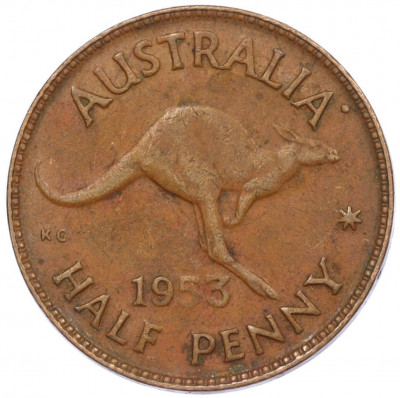 1/2 пенни 1953 года Австралия