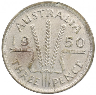 3 пенса 1950 года Австралия
