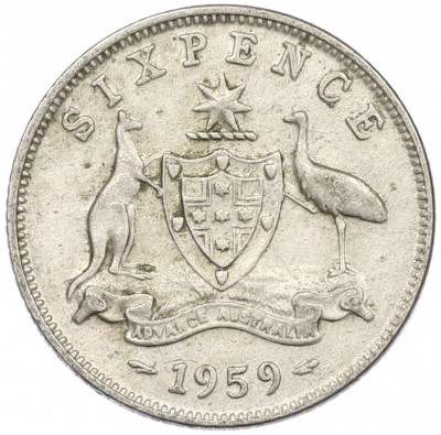 6 пенсов 1959 года Австралия