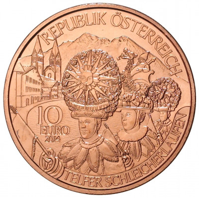 10 евро 2014 года Австрия «Земли Австрии — Тироль»