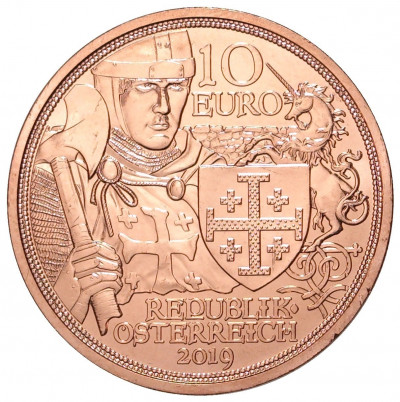 10 евро 2019 года Австрия «Рыцарские истории — Готфрид Бульонский»