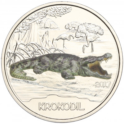 3 евро 2017 года Австрия «Животные со всего мира — Крокодил»