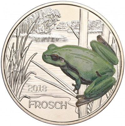 3 евро 2018 года Австрия «Животные со всего мира — Лягушка»