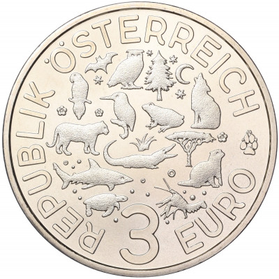 3 евро 2018 года Австрия «Животные со всего мира — Лягушка»