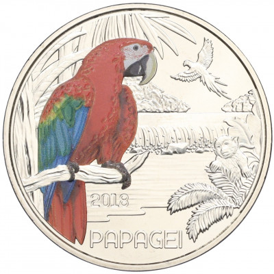 3 евро 2018 года Австрия «Животные со всего мира — Попугай»