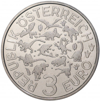 3 евро 2020 года Австрия «Супер динозавры — Мозазавр Гофманна»