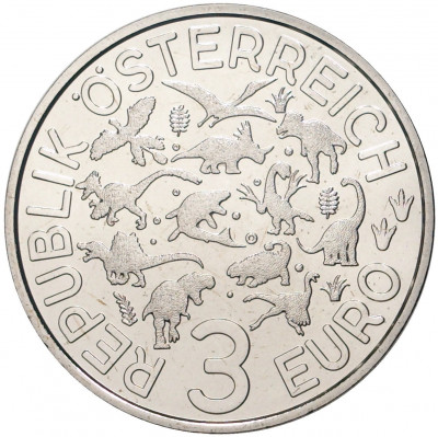 3 евро 2021 года Австрия «Супер динозавры — Аргентинозавр»