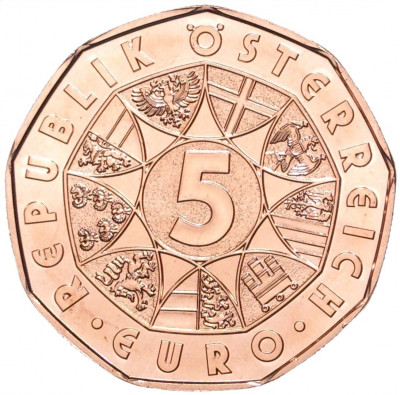 5 евро 2022 года Австрия «Птица счастья»