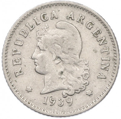 10 сентаво 1939 года Аргентина