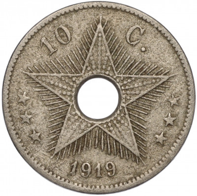 10 сантимов 1919 года Бельгийское Конго