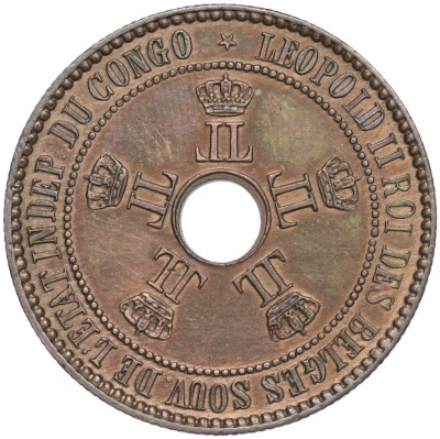 5 сантимов 1888 года Свободное государство Конго (Бельгийское Конго)
