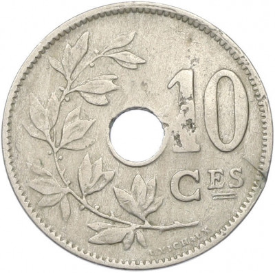 10 сантимов 1929 года Бельгия — Надпись на французском (BELGIQUE)