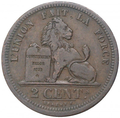 2 сантима 1835 года Бельгия