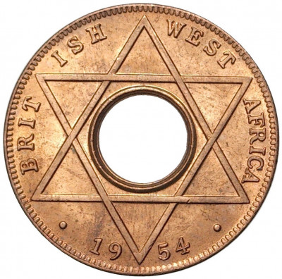 1/10 пенни 1954 года Британская Западная Африка