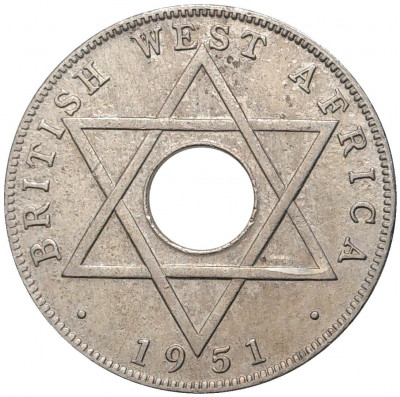 1/2 пенни 1951 года Британская Западная Африка