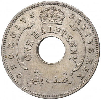 1/2 пенни 1951 года Британская Западная Африка