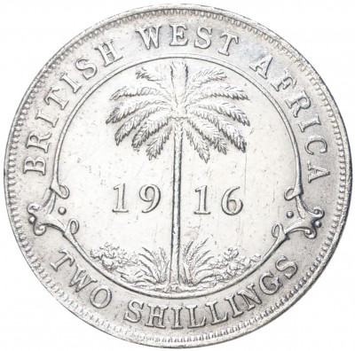 2 шиллинга 1916 года H Британская Западная Африка