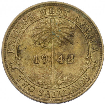 2 шиллинга 1942 года KN Британская Западная Африка