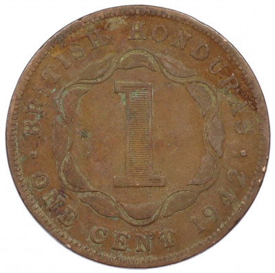 1 цент 1942 года Британский Гондурас