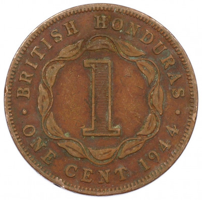 1 цент 1944 года Британский Гондурас