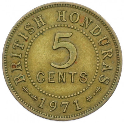 5 центов 1971 года Британский Гондурас