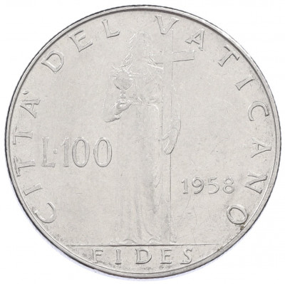 100 лир 1958 года Ватикан