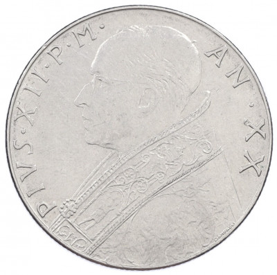 100 лир 1958 года Ватикан