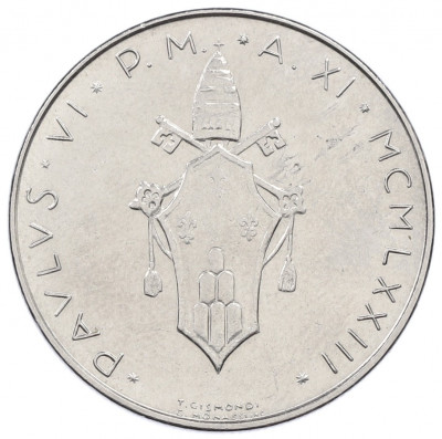 100 лир 1973 года Ватикан