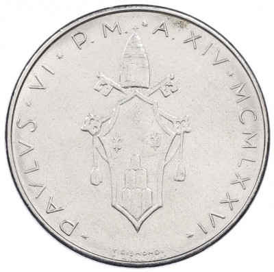 100 лир 1976 года Ватикан