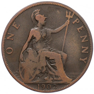 1 пенни 1902 года Великобритания