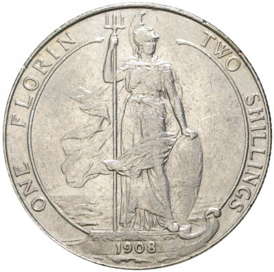 1 флорин (2 шиллинга) 1908 года Великобритания