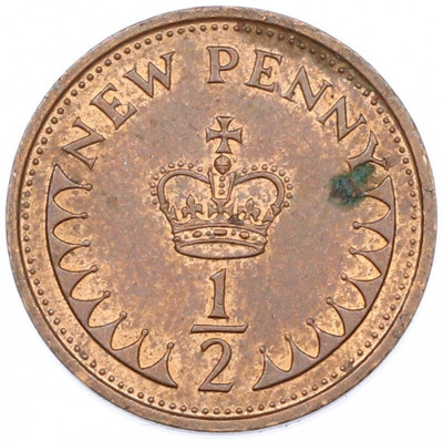 1/2 нового пенса 1971 года Великобритания