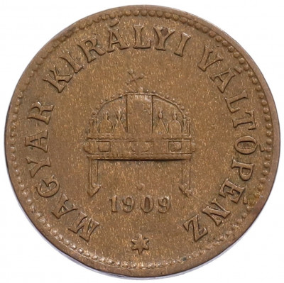 2 филлера 1909 года Венгрия