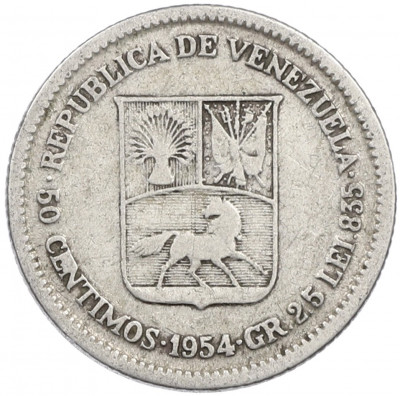 50 сентимо 1954 года Венесуэла