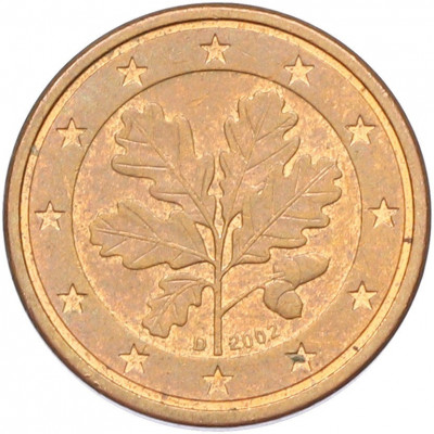 1 евроцент 2002 года D Германия