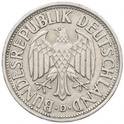 1 марка 1950 года D Западная Германия (ФРГ)