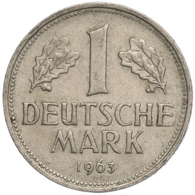 1 марка 1963 года F Западная Германия (ФРГ)