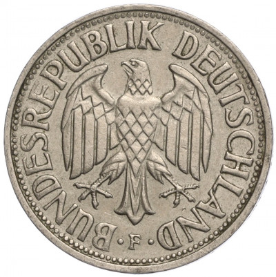 1 марка 1963 года F Западная Германия (ФРГ)