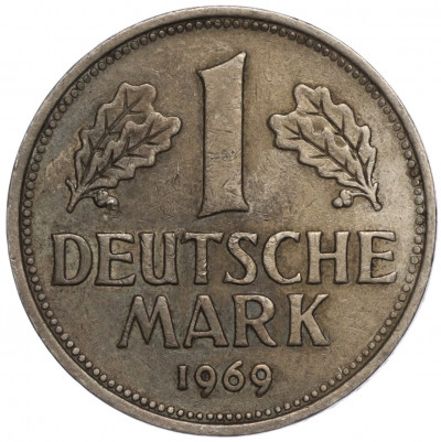 1 марка 1969 года G Западная Германия (ФРГ)