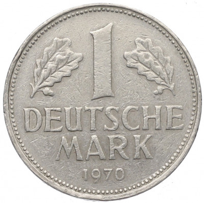 1 марка 1970 года F Западная Германия (ФРГ)