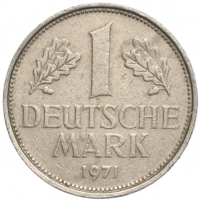 1 марка 1971 года F Западная Германия (ФРГ)