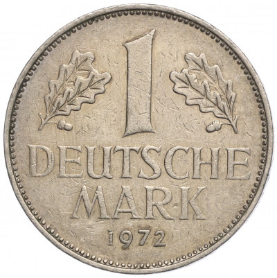 1 марка 1972 года J Западная Германия (ФРГ)