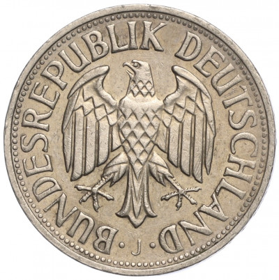 1 марка 1972 года J Западная Германия (ФРГ)