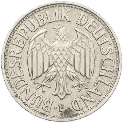 1 марка 1973 года F Западная Германия (ФРГ)