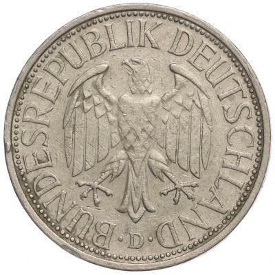 1 марка 1974 года D Западная Германия (ФРГ)