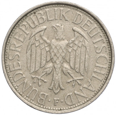 1 марка 1974 года F Западная Германия (ФРГ)