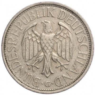 1 марка 1974 года G Западная Германия (ФРГ)