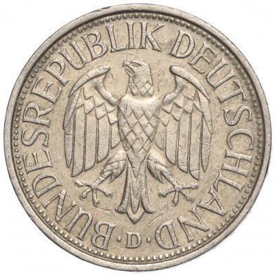 1 марка 1977 года D Западная Германия (ФРГ)