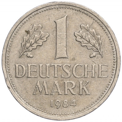 1 марка 1984 года J Западная Германия (ФРГ)