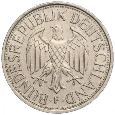 1 марка 1989 года F Западная Германия (ФРГ)